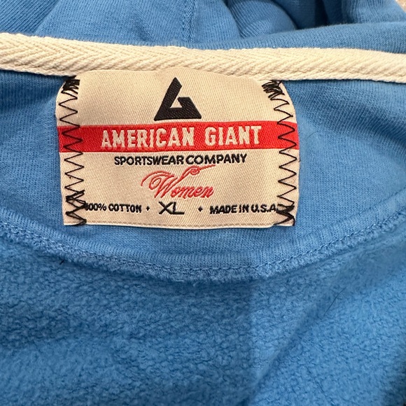 American Giant hoodie. Slim & long fit. Light blue. Size XL. - Picture 3 of 4